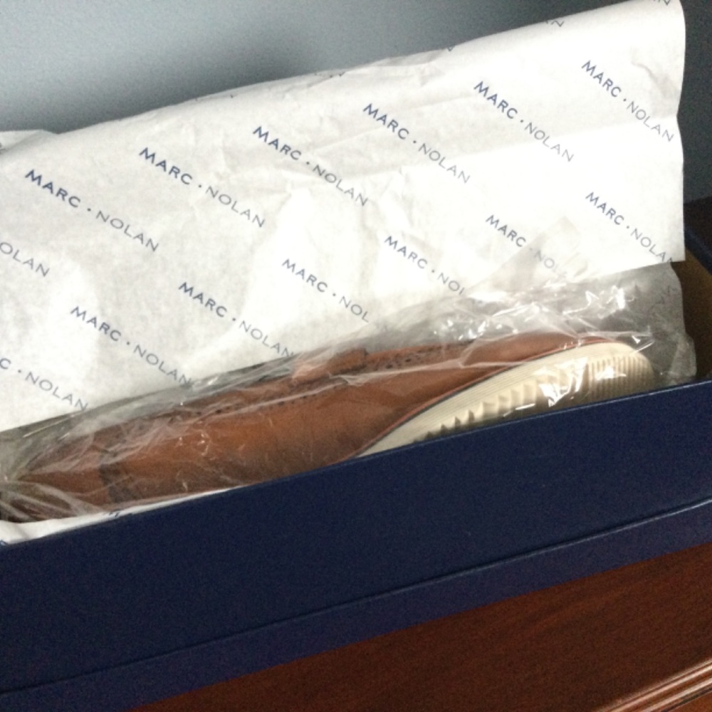 MARC NOLAN Leather BROGUE WiNGTIP loafers …NEW iN BOX - Picture 7 of 7